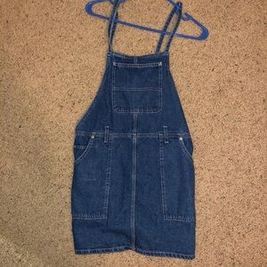blue jean overall dress